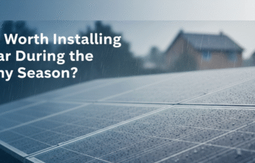 Solar panels produce less power on cloudy or rainy days. On a sunny day, you can expect 73-75% of the rated wattage, but on a rainy day, it can be as low as 10%